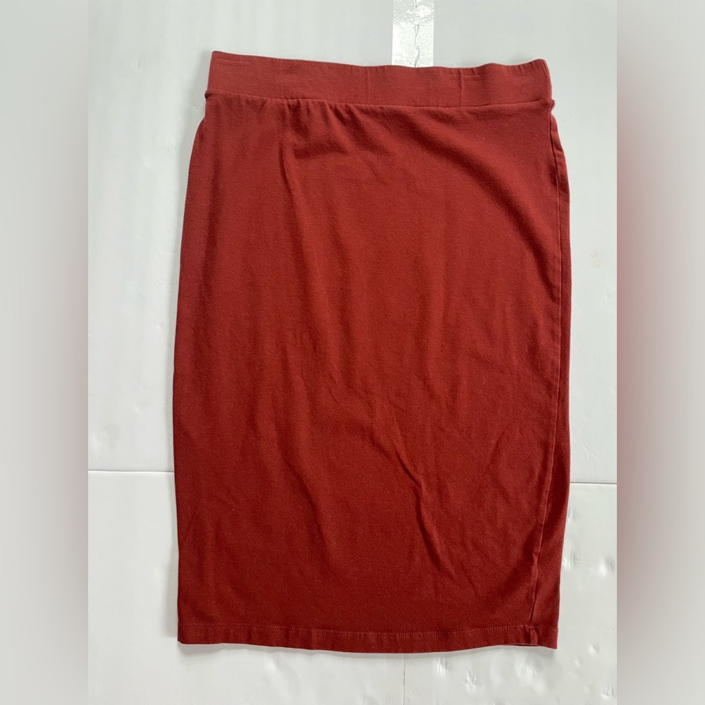 Zenana Outfitters Brick Red Pencil Skirt